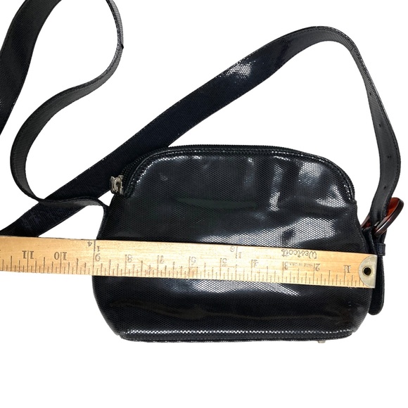 bag dark grey Laeda 4 Bloomingdales shoulder cross body leather faux lizard 9x5 - Picture 9 of 12